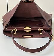 Fendi Peekaboo Soft Large Red Wine Leather Bag 40.5x13x28cm - 2