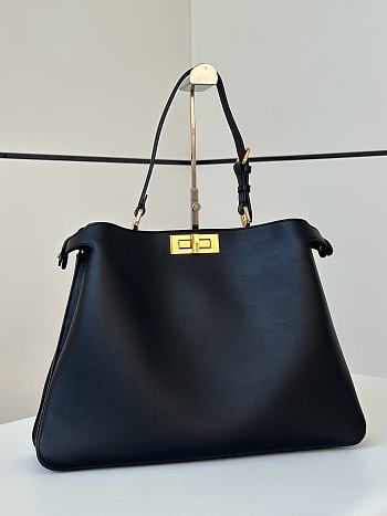 Fendi Peekaboo Soft Large Black Leather Bag 40.5x13x28cm