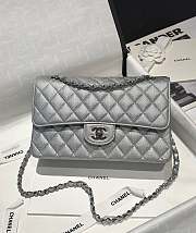 Chanel Flap Bag Silver Caviar 25cm - 1