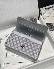 Chanel Flap Bag Silver Caviar 25cm - 4