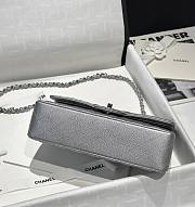 Chanel Flap Bag Silver Caviar 25cm - 3