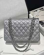 Chanel Flap Bag Silver Caviar 25cm - 2