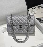 Chanel Flap Bag Caviar Silver 23cm - 1