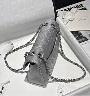 Chanel Flap Bag Caviar Silver 23cm - 3