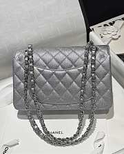 Chanel Flap Bag Caviar Silver 23cm - 4