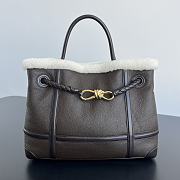 Bottega Veneta Andiamo Medium Leather Shearling Top Handle Bag - 1