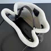 Bottega Veneta Andiamo Medium Leather Shearling Top Handle Bag - 5