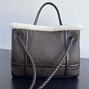 Bottega Veneta Andiamo Medium Leather Shearling Top Handle Bag - 3