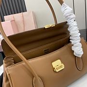 Miu Miu Leather Shoulder Bag Brown 28x15x11cm - 3