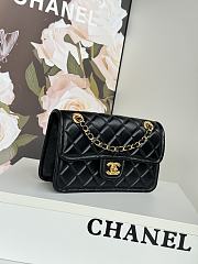 Chanel Flap Bag Lambskin Gold Black 24.5x15.5x7cm - 5