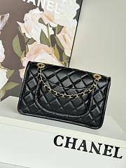 Chanel Flap Bag Lambskin Gold Black 24.5x15.5x7cm - 3