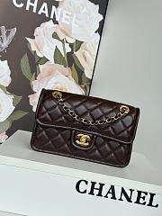 Chanel Flap Bag Lambskin Gold Brown 24.5x15.5x7cm - 1