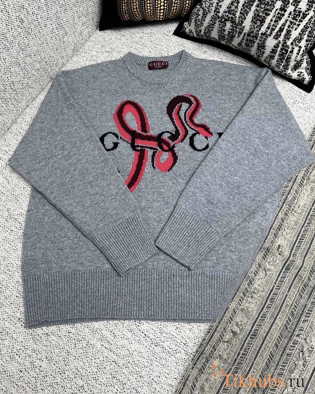 Gucci Wool Cashmere Sweater With Intarsia - 1