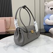 Miu Miu Leather Shoulder Bag Grey 28x15x11cm - 5