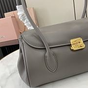 Miu Miu Leather Shoulder Bag Grey 28x15x11cm - 3