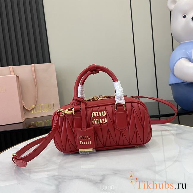 Miu Miu Arcadie Nappa Leather Red 22x10.5x7.5cm - 1