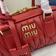 Miu Miu Arcadie Nappa Leather Red 22x10.5x7.5cm - 3