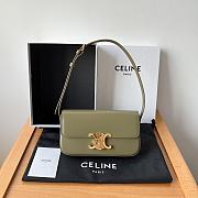 Celine Triomphe Armpit Bag Green 20x10x4cm - 1