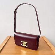 Celine Triomphe Armpit Bag Red Wine 20x10x4cm - 4