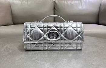 Dior Miss Caro Top Handle Pouch Silver 24x12x4cm