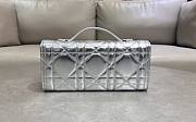 Dior Miss Caro Top Handle Pouch Silver 24x12x4cm - 6