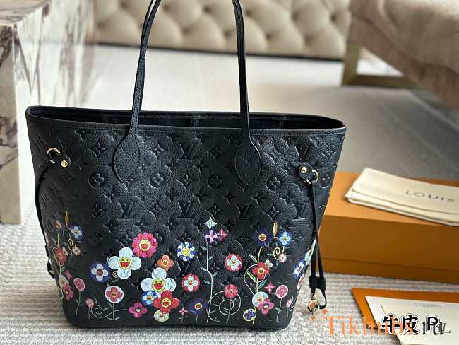 Louis Vuitton LV x TM Neverfull Black MM Superflat 31x28x14cm - 1