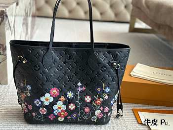 Louis Vuitton LV x TM Neverfull Black MM Superflat 31x28x14cm