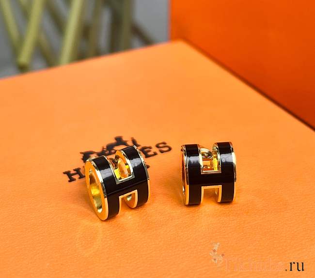 Hermes Black Earrings - 1