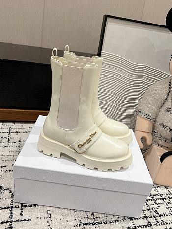 Dior D-Quest Ankle Boot White Calfskin