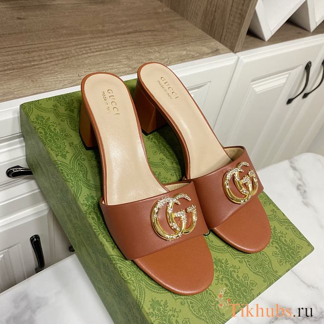 Gucci Brown Sandal Heel 7cm - 1