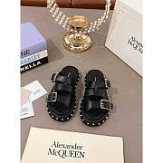 Alexander Mcqueen Stud Double Buckled Sandals Black - 3