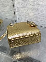 Dior Mini Lady Bag Gold Crocodile 17cm - 4