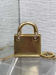 Dior Mini Lady Bag Gold Crocodile 17cm - 3