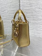 Dior Mini Lady Bag Gold Crocodile 17cm - 2