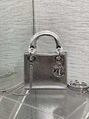 Dior Mini Lady Bag Silver Crocodile 17cm - 1