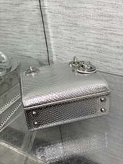 Dior Mini Lady Bag Silver Crocodile 17cm - 6