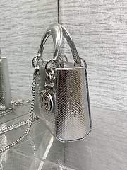 Dior Mini Lady Bag Silver Crocodile 17cm - 4