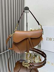 Dior Saddle With Strap Bag Brown 25.5x20x6.5cm - 1