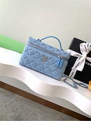 Chanel Vanity Case Blue Denim 17x19.5x5cm - 1