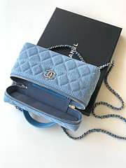 Chanel Vanity Case Blue Denim 17x19.5x5cm - 5