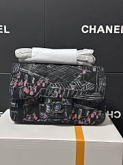 Chanel Small Evening Flap Bag Black Fabric Silver 20cm - 1