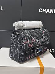 Chanel Small Evening Flap Bag Black Fabric Silver 20cm - 6