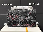 Chanel Medium Evening Flap Bag Black Fabric Silver 25cm - 1
