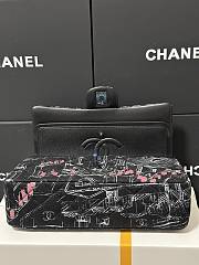Chanel Medium Evening Flap Bag Black Fabric Silver 25cm - 3