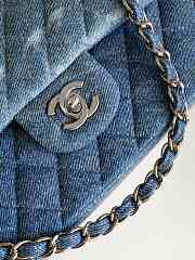 Chanel Medium Flap Bag Blue Denim 25cm - 2