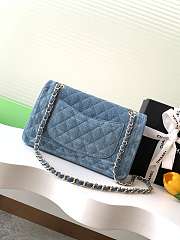 Chanel Medium Flap Bag Denim Blue Gold 25cm - 2