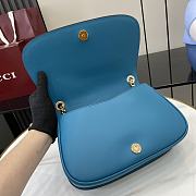 Gucci Blondie Small Shoulder Bag Suede Blue 26x16x8cm - 6