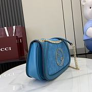 Gucci Blondie Small Shoulder Bag Suede Blue 26x16x8cm - 5