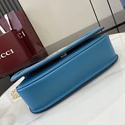 Gucci Blondie Small Shoulder Bag Suede Blue 26x16x8cm - 4