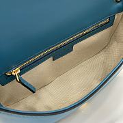 Gucci Blondie Small Shoulder Bag Suede Blue 26x16x8cm - 2